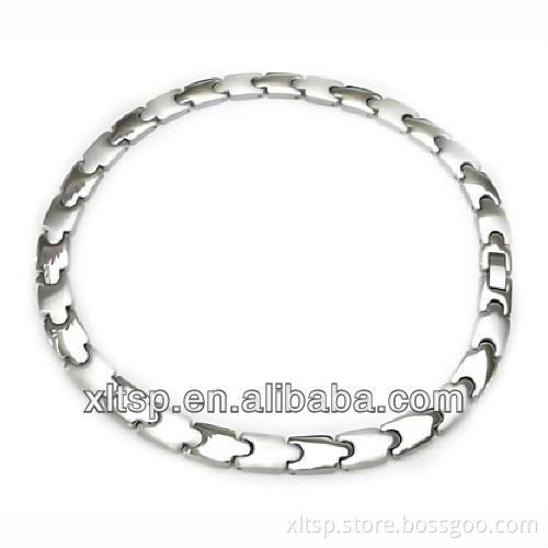 XLT-TT285 Wholesale High Quality Titanium Magnetic Necklace, Silver Necklace with Magnetic Clasp
